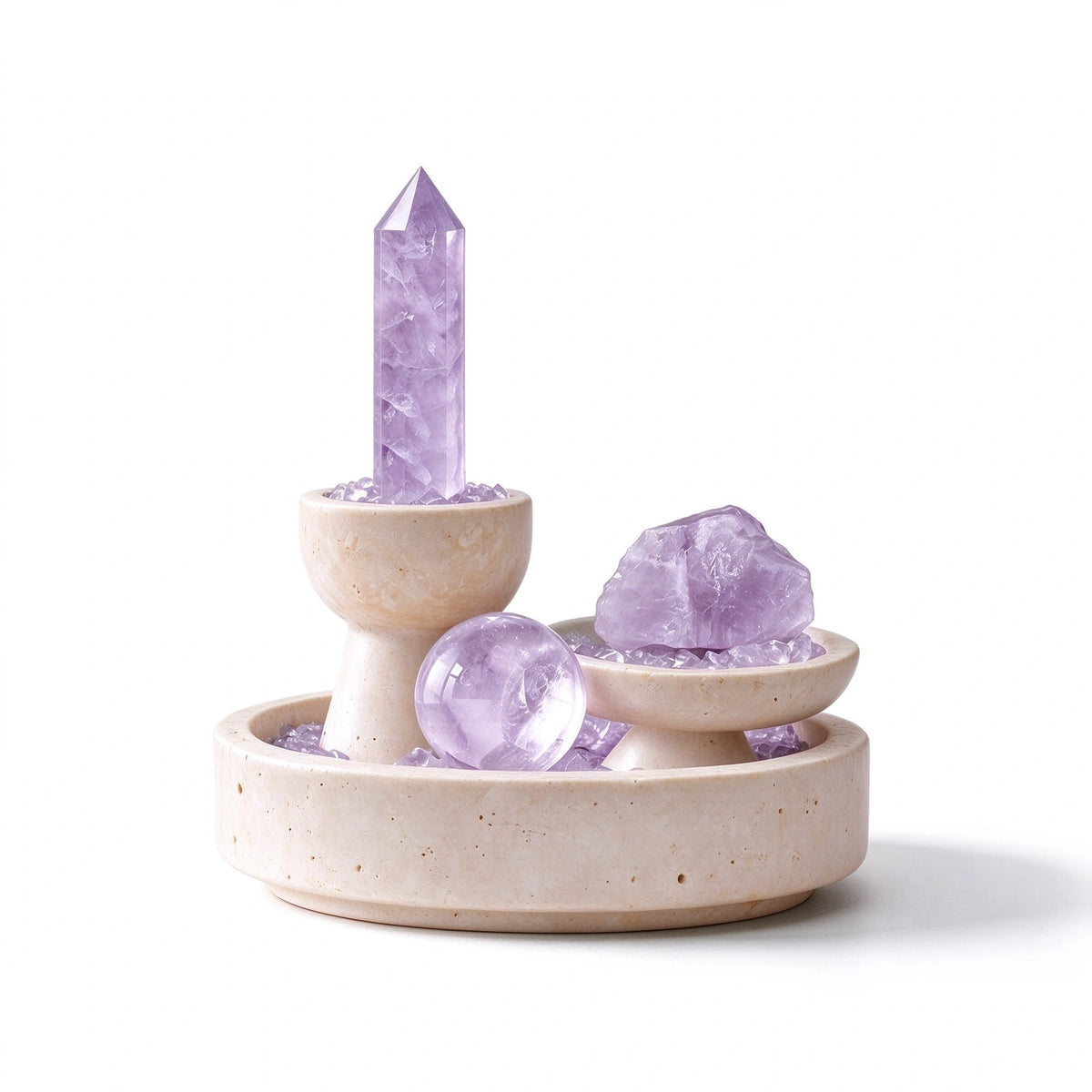 Intuition Altar Vessel crystal altar vessel in a natural stone setting