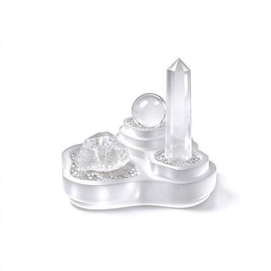 Sanctum of Clarity crystal altar vessel in a natural stone setting