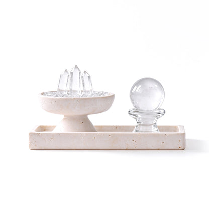 Clarity Altar Vessel crystal altar vessel in a natural stone setting