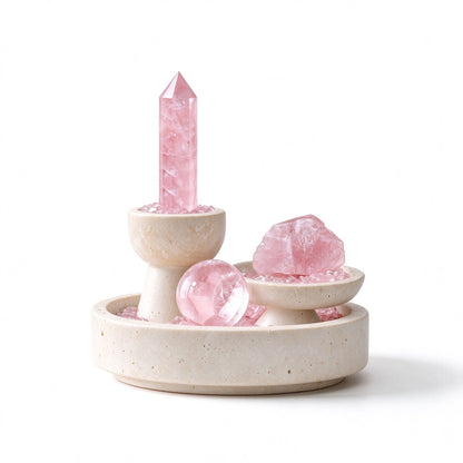 Solace Altar Vessel crystal altar vessel in a natural stone setting