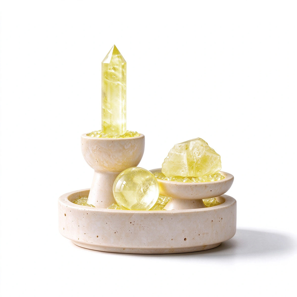 Fullness Altar Vessel crystal altar vessel in a natural stone setting