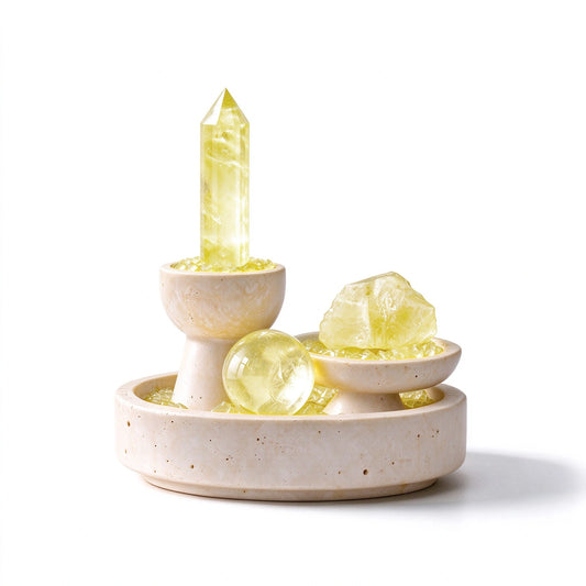Fullness Altar Vessel crystal altar vessel in a natural stone setting