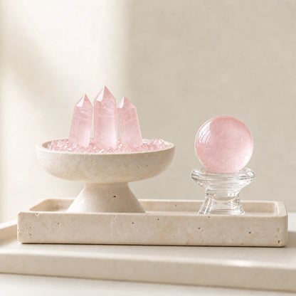 Close-up of the amity altar vessel crystal arrangement and altar vessel