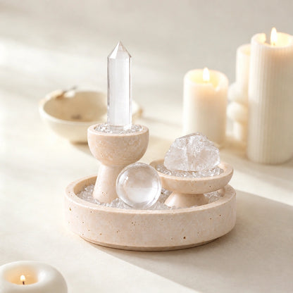 Front view of the cleansing altar vessel crystal altar decor