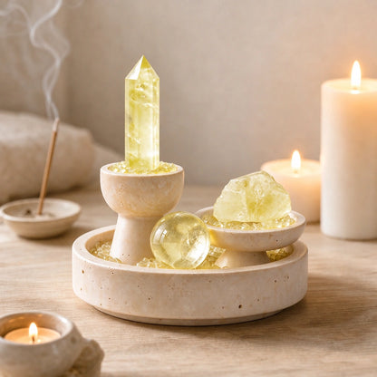 Front view of the fullness altar vessel crystal altar decor