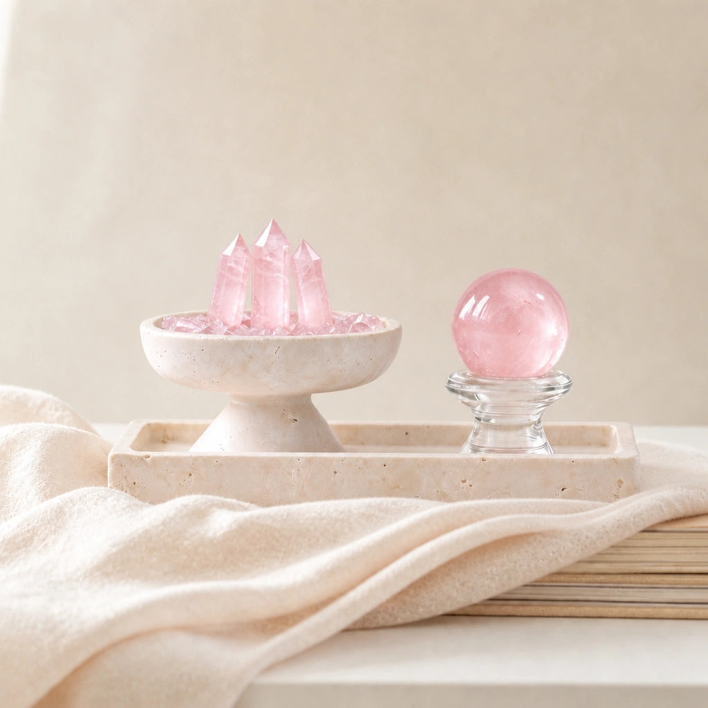 Front view of the amity altar vessel crystal altar decor