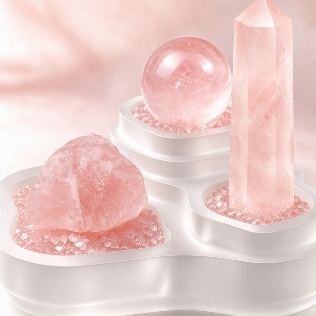 Front view of the sanctum of heart crystal altar decor
