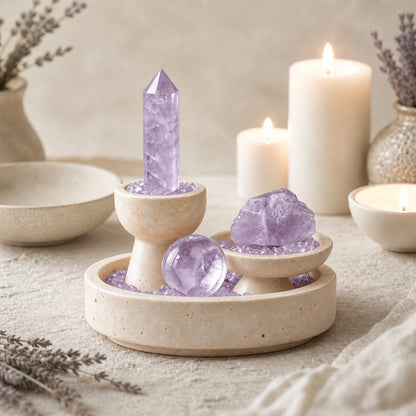 Front view of the intuition altar vessel crystal altar decor