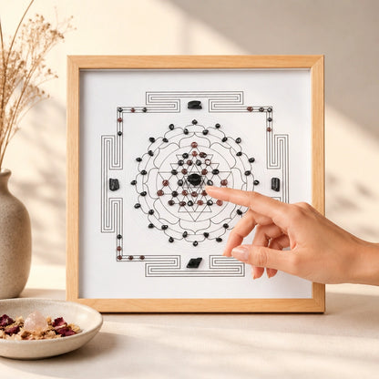Shield Grid altar decor for intentional spaces and crystal practice