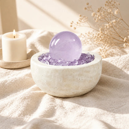 Amethyst Radiance Treasure Basin crystal altar decor for intentional spaces and spiritual practice