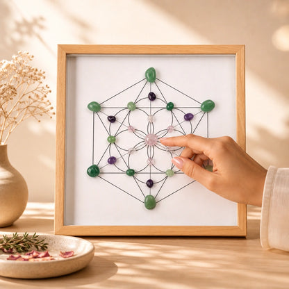 Harmony Grid altar decor for intentional spaces and crystal practice