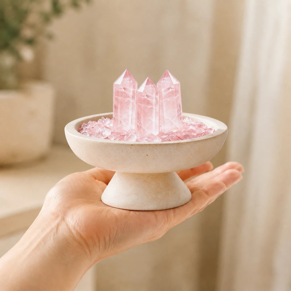 Rose Quartz Array Plinth Vessel detail 4
